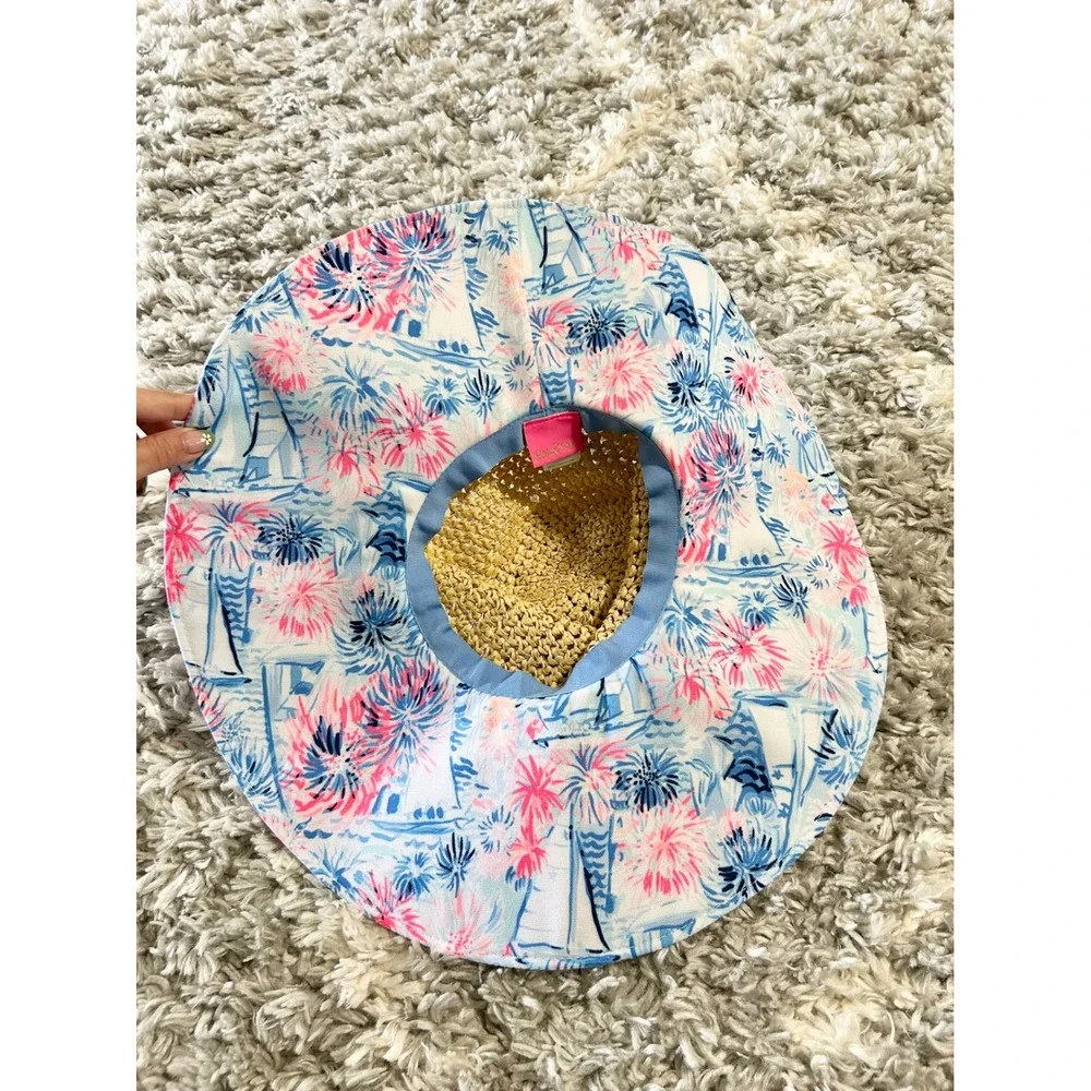 Lilly Pulitzer Wide Brim Beach Hat‎ in Sea To Shining Sea OS